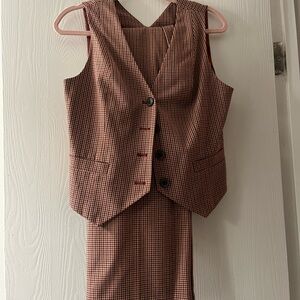 a new day Brown and Black Checked Tailored Vest